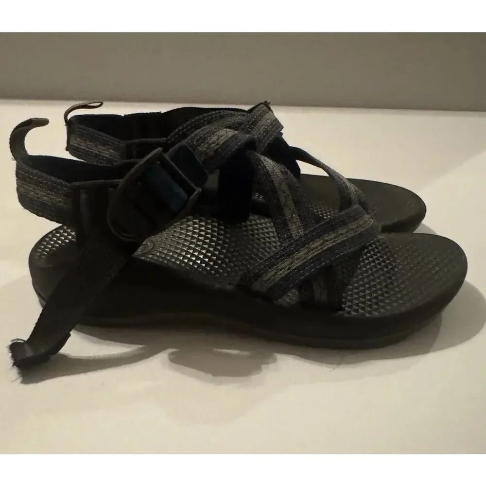 Chaco Kids Z/1 EcoTread Sandals Youth Size 2 Black Gray Adjustable Straps